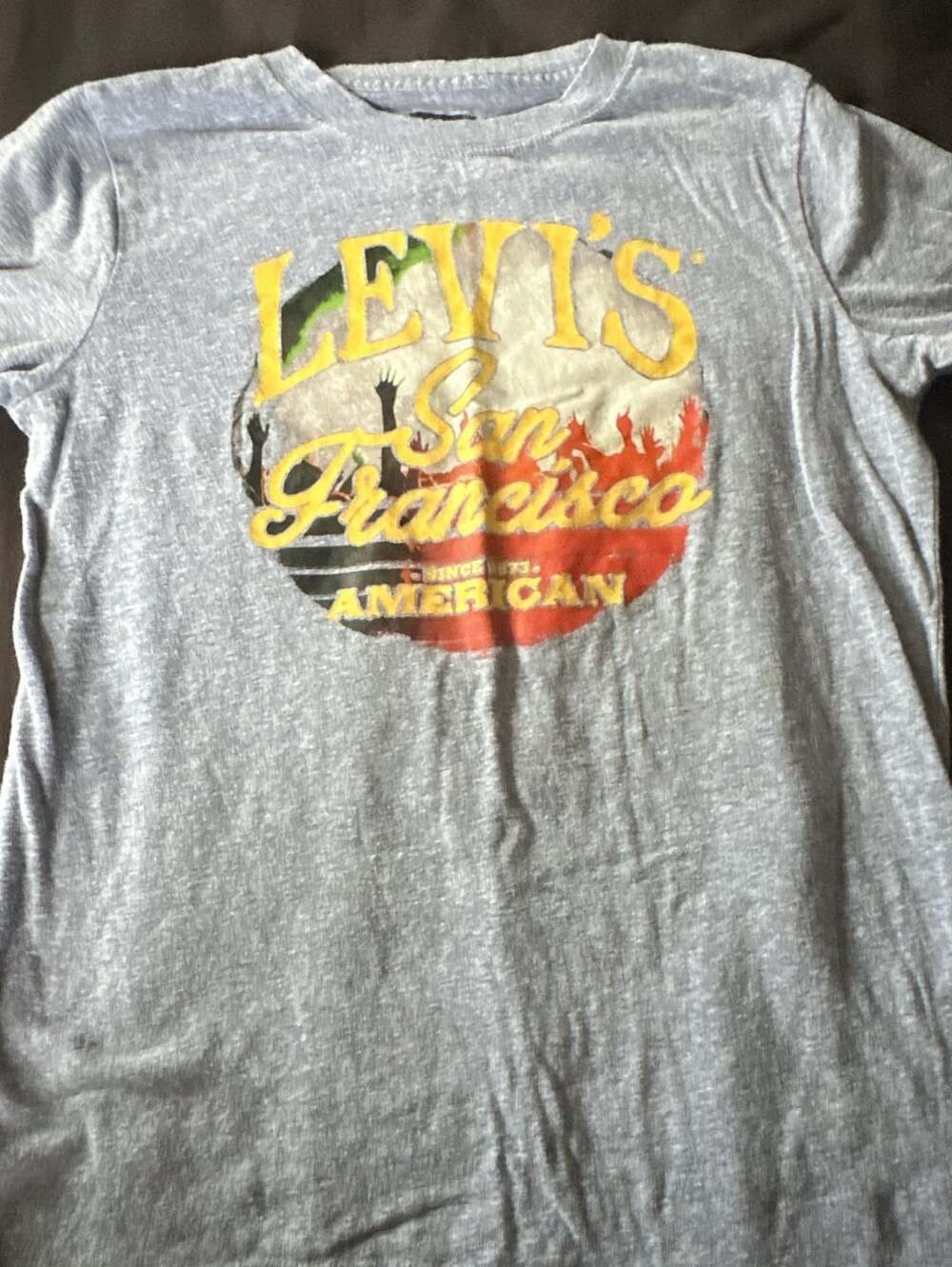 Levi's San Francisco American Graphic T-Shirt Gray Size M (10-12 Yrs)